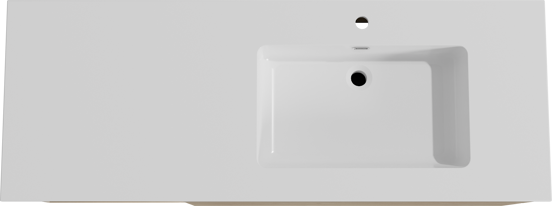 Storke Edge meuble salle de bains suspendu 140 x 52 cm chêne brut avec Diva plan vasque asymétrique à droite en marbre composite blanc brillant