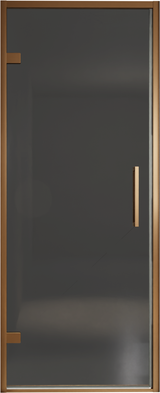 Balmani Senses Design douche draaideur links 90 cm x 210 cm Rookglas, Brushed Rosegold profielen, met coating