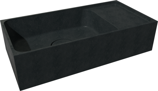 Balmani Lemon zwevend toiletmeubel 42 x 21 cm verweerd eiken met Dama wastafel in verzoete graniet