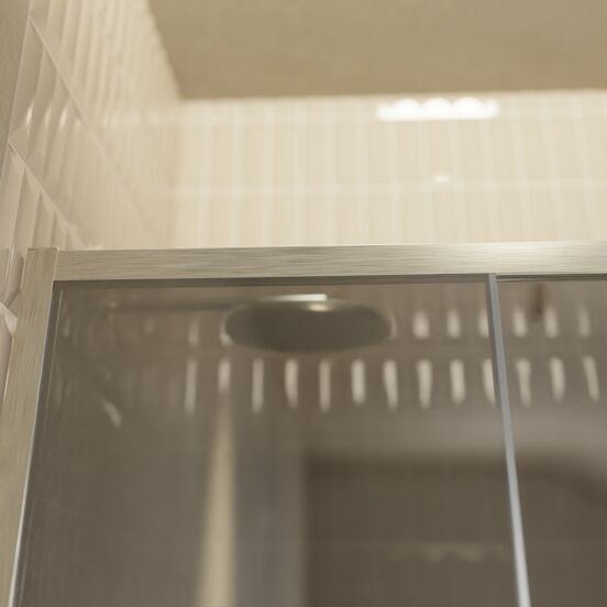 Balmani Senses Design douche schuifdeur rechts 160 cm x 210 cm Reflex spiegelglas, Brushed CoolMetal profielen, met coating