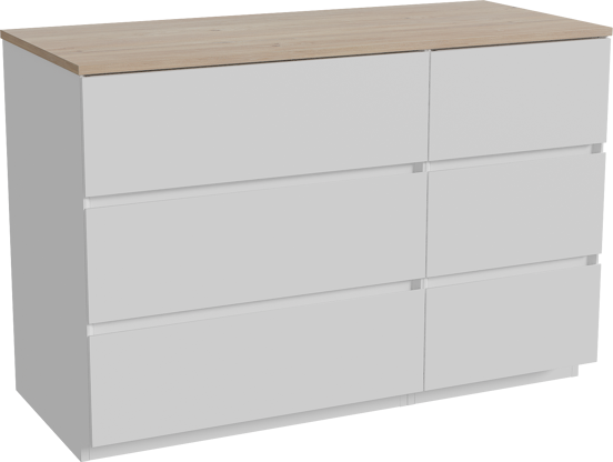 Storke Edge staand badkamermeubel 120 x 52 cm mat wit met Panton enkel of dubbel tablet in melamine ruwe eik