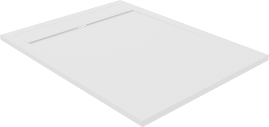 Luca Varess Dandy receveur de douche 120 x 90 cm marbre composite blanc mat  mat structure rock