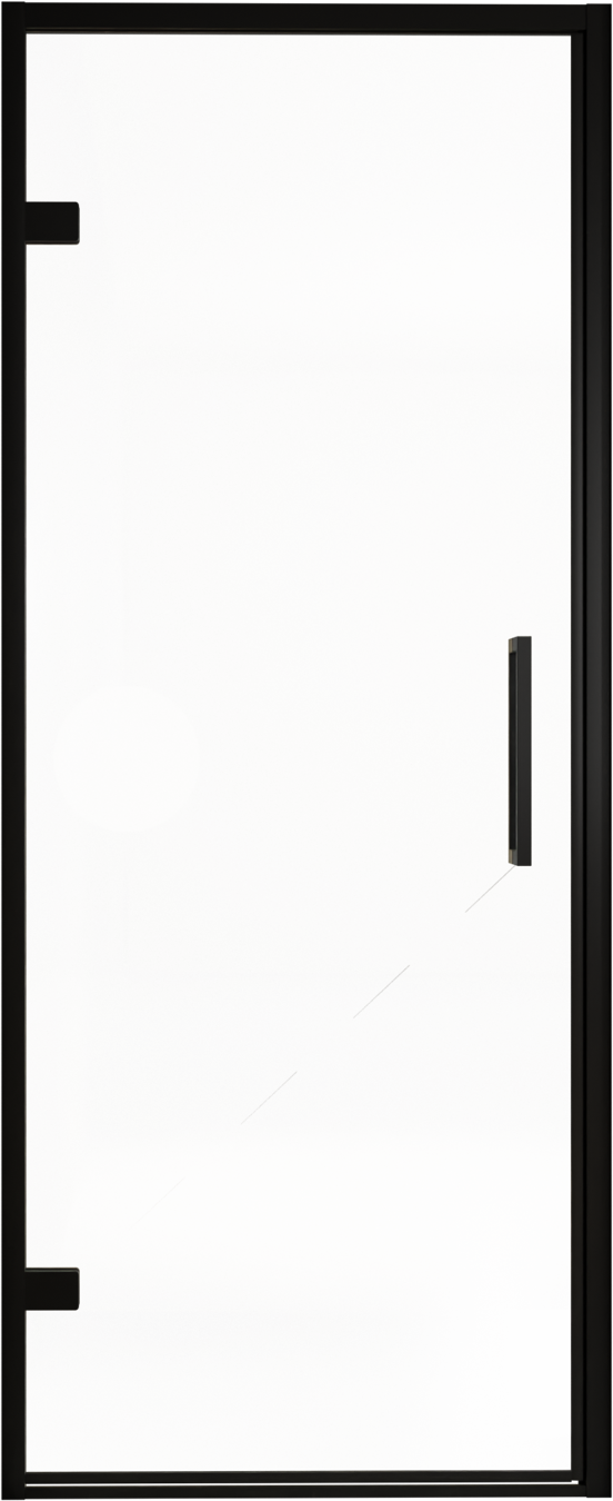 Balmani Senses Design douche draaideur links 90 cm x 210 cm Helder glas, Zwarte profielen, met coating