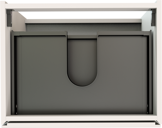 Storke Edge stehender Waschbeckenunterschrank: 60 x 46 cm, Weiß matt, 3 Schubladen