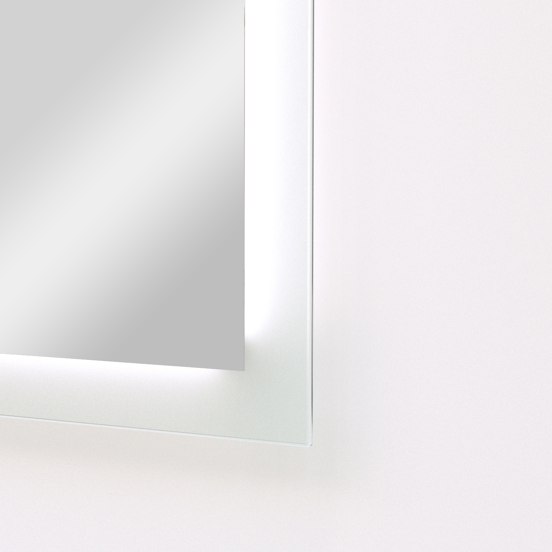 Balmani Vizio rechteckiger Badezimmerspiegel, 40 x 90 cm, mit Spiegelbeleuchtung