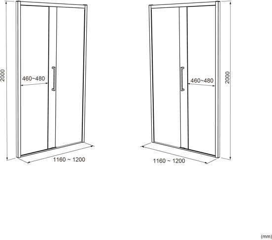 Luca Varess Senses douche schuifdeur 120 x 200 cm helder glas glanzend chroom profiel