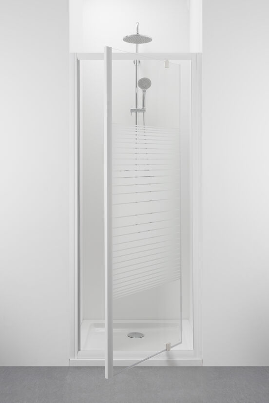 Linie Tarifa douche draaideur 90 x 185 cm helder glas glans wit profiel