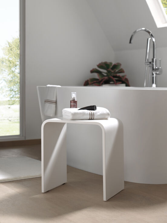 Balmani Posa chaise de douche blanc mat Solid Surface