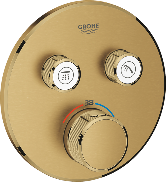 Grohe Grohtherm SmartControl Thermostat-Duscharmatur: Unterputz, für 2 Verbraucher, Brushed Cool Sunrise