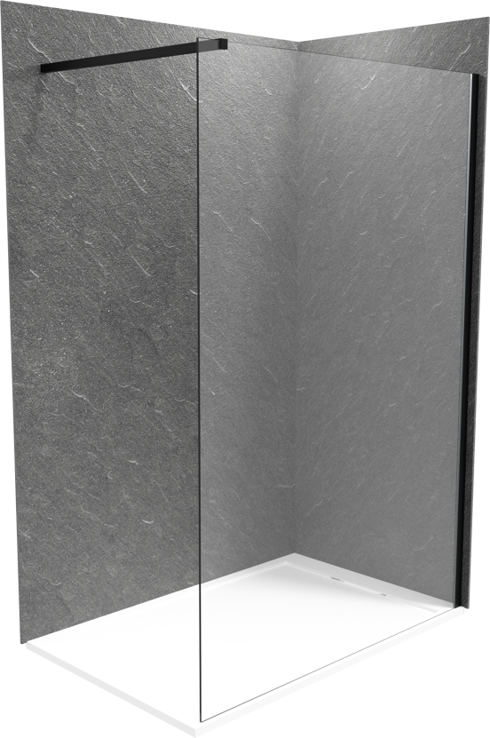 Balmani Zeno set douchewandbekleding 140 x 80 x 220 cm composietmarmer donkergrijs leisteenstructuur