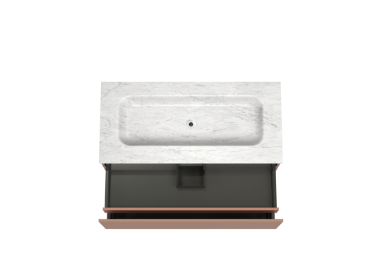 Balmani Sfera hängendes Möbelstück Set: 120 x 55 cm, Cotto, mit Tablo Arcato Einzelwaschtisch, Marmor Carrara