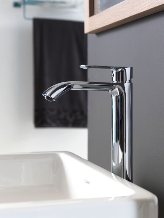 Blaufoss Hercule verhoogde wastafelkraan glanzend chroom