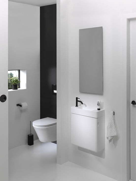 Storke Curvado meuble lave-mains suspendu 45 x 18 cm blanc mat