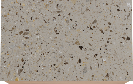 Balmani Mitra meuble salle de bains suspendu 90 x 55 cm teck avec Stretto tablette simple en terrazzo greige terrazzo