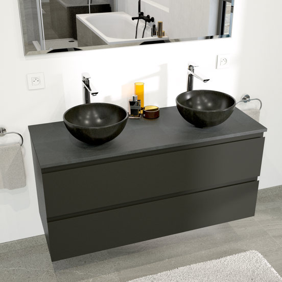 Linie Lavo vasque à poser porcelaine noir mat rond Ø 32 cm