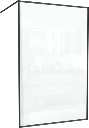 Balmani Framed douche à l'italienne 140 x 210 cm verre transparent profil noir mat