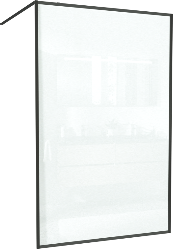 Balmani Framed Walk-In Dusche: 140 x 210 cm, Klarglas, Schwarzes Profil, matt