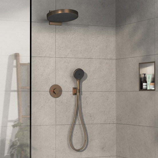 Hansgrohe Showerselect Comfort S inbouw thermostaat 2 uitgangen brushed bronze
