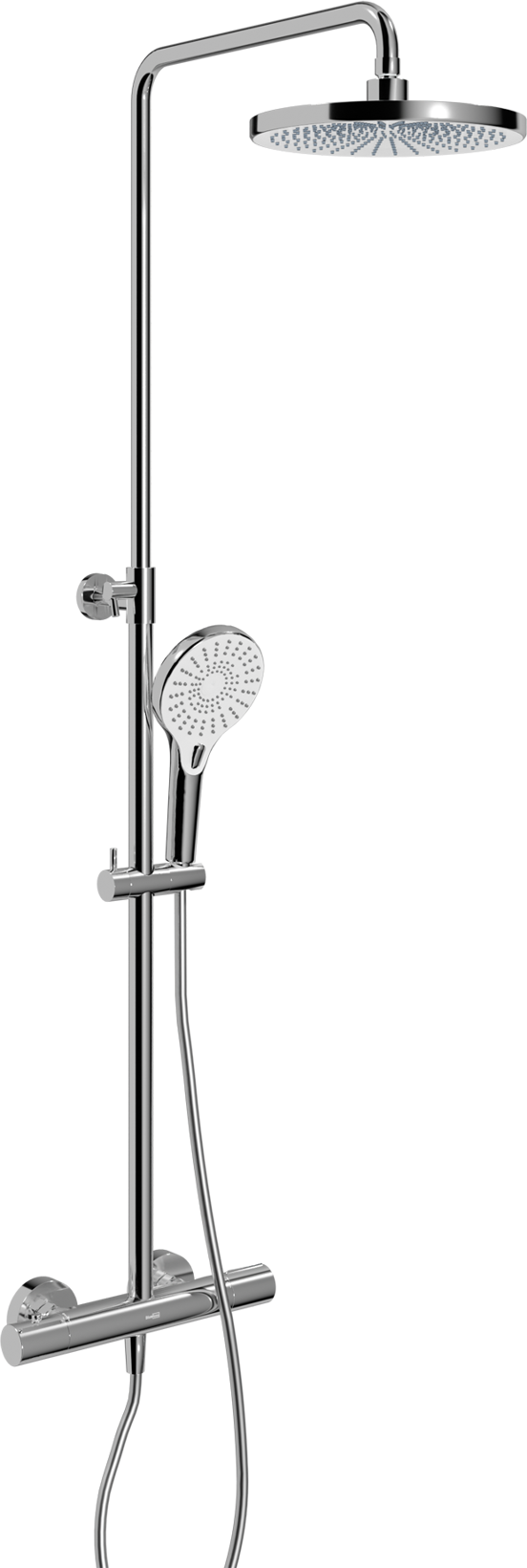 Blaufoss Onos 250 thermostatische kraan regendoucheset glanzend chroom en wit