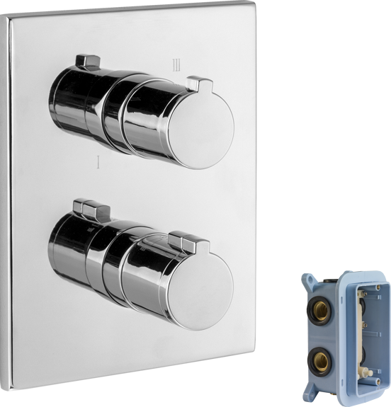 Blaufoss Smartbox de Luxe thermostat de douche encastré 2 fonctions chrome brillant