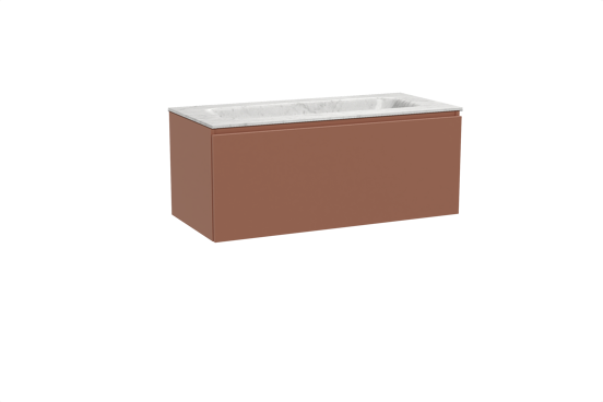 Balmani Sfera hängendes Möbelstück Set: 120 x 55 cm, Cotto, mit Tablo Arcato Einzelwaschtisch, Marmor Carrara