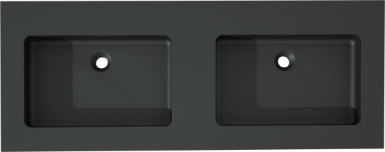 Storke Scuro dubbele wastafel mat kwarts 130 x 52 cm