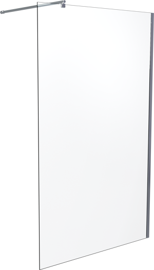 SanyOne douche à l'italienne 120 x 195 cm verre transparent profil chrome brillant