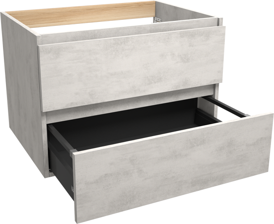 Balmani Lucida zwevende wastafelonderkast 75 x 55 cm beton zilvergrijs 2 lades