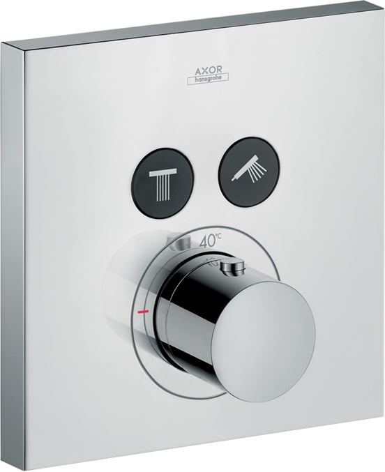 Axor Showerselect Square thermostat de douche encastré 2 fonctions chrome brillant