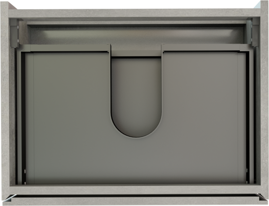 Storke Edge hängender Waschbeckenunterschrank: 60 x 46 cm, Beton dunkelgrau, 2 Schubladen