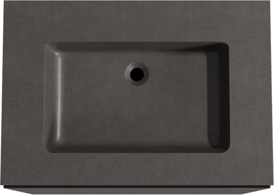 Storke Edge meuble salle de bains à poser 75 x 52 cm noir mat avec Scuro plan simple en quartz noir mat
