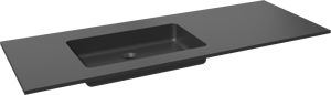 Storke Scuro asymmetrisch linkse wastafel mat kwarts 140 x 52 cm combinatie kast 35 cm
