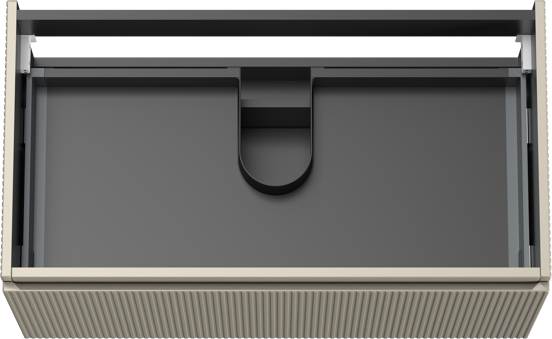 Storke Ribs hängender Waschbeckenunterschrank: 95 x 52 cm, Seidengrau, 2 Schubladen