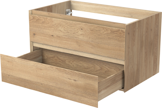 Balmani Mitra zwevende wastafelonderkast 90 x 55 cm naturel eiken 2 lades