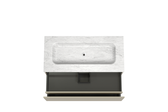 Balmani Sfera meuble salle de bains suspendu 120 x 55 cm dune avec Tablo Arcato plan simple en marbre carrara