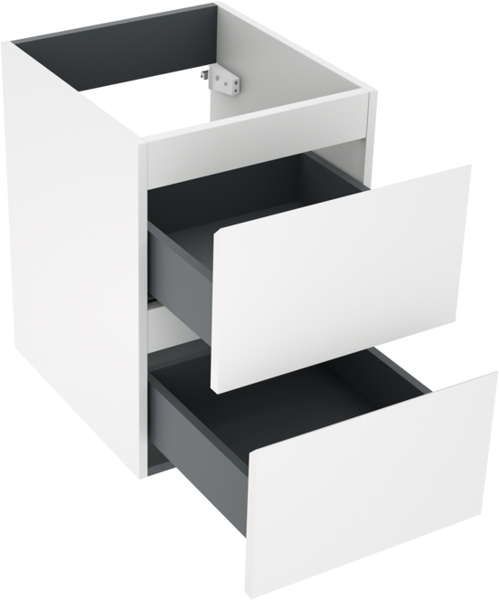 Linie Lado meuble sous-vasque suspendu 40 x 46 cm blanc mat 2 tiroirs