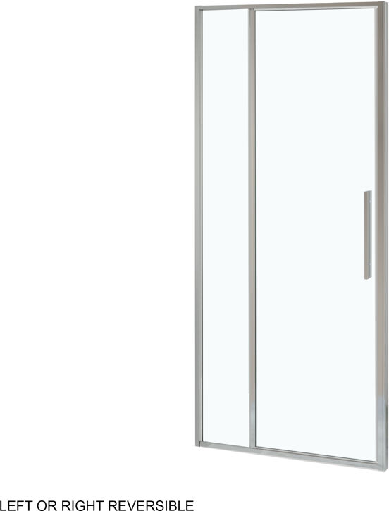 Luca Varess Morano paroi de douche avec porte pivotante et 2 parois latéraux fixes 90 x 90 cm verre transparent profil chrome brillant - porte