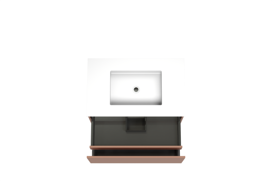 Balmani Sfera zwevend badkamermeubel 90 x 55 cm cotto met Tablo Stretto enkele wastafel in solid surface mat wit
