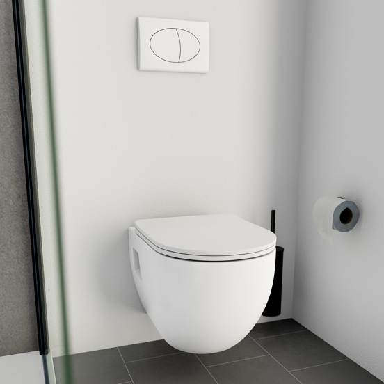 Linie Waldo Hänge WC: Weiß matt, spülrandlos