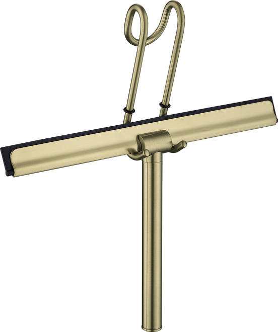 Blaufoss raclette de douche Brushed Champagne Gold avec système de suspension sur paroi de douche