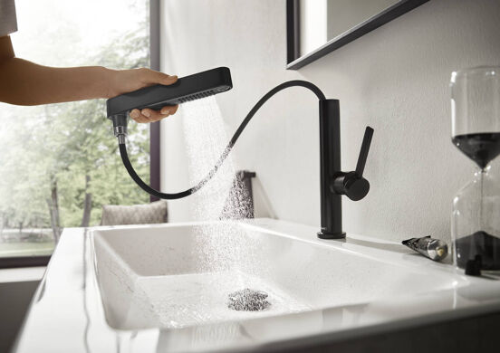 Hansgrohe Finoris 230 Hohe Waschtischarmatur Schwarz matt