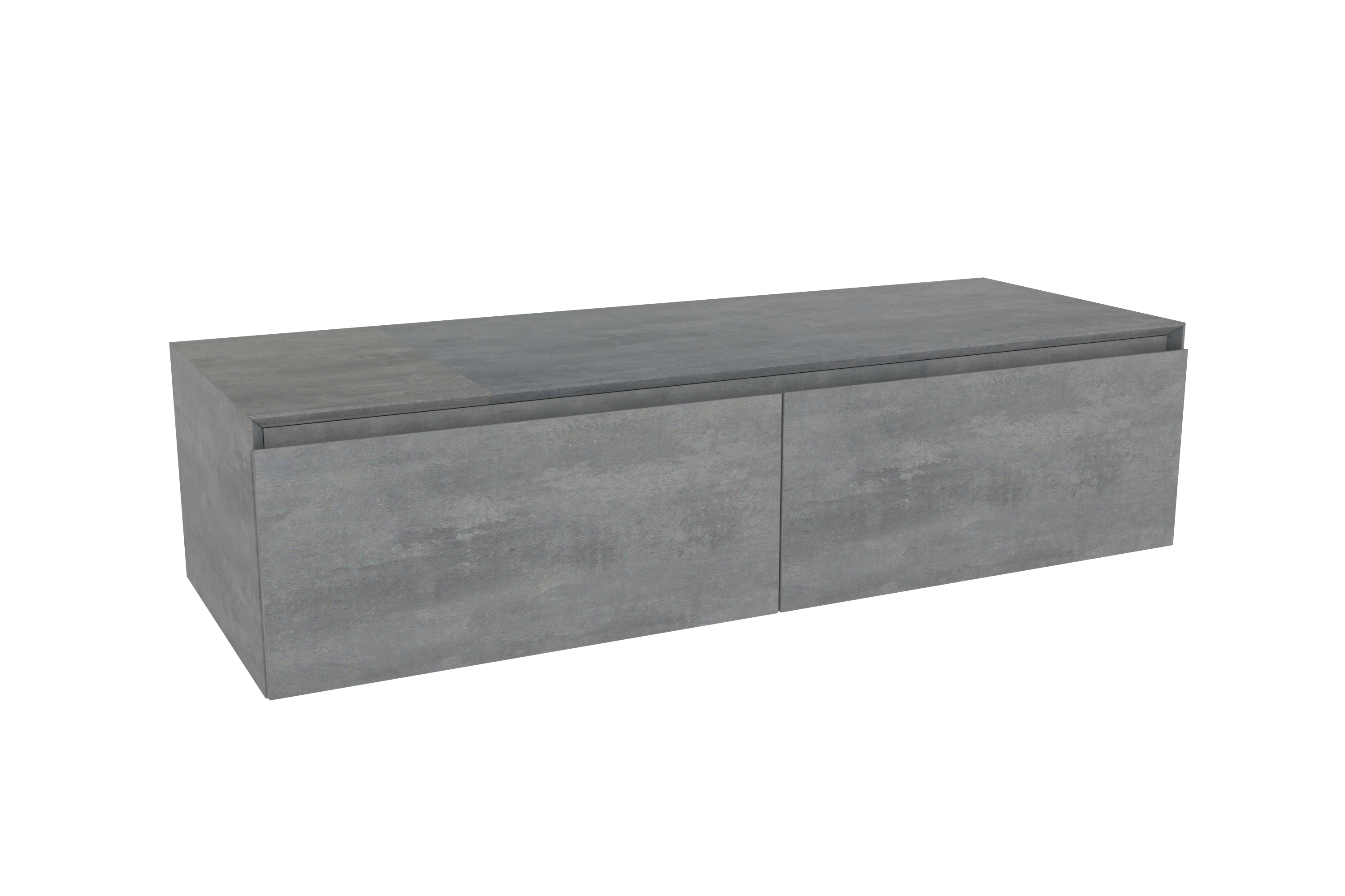 Storke Edge Modulo zwevende wastafelonderkast 130 x 48 cm beton donkergrijs 2 lades