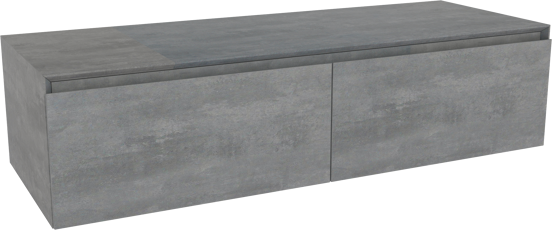 Storke Edge Modulo meuble sous-vasque suspendu 130 x 48 cm béton gris foncé 2 tiroirs