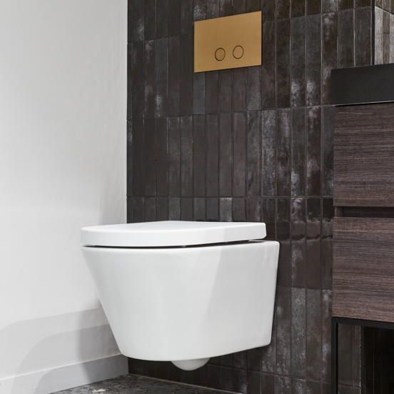 Luca Varess Calibro hangend toilet satijn wit randloos