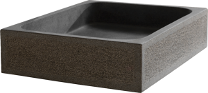 Balmani Treviso Aufsatzwaschbecken: polierter und gehämmerter Granit, rechteckig, 50 x 36 cm