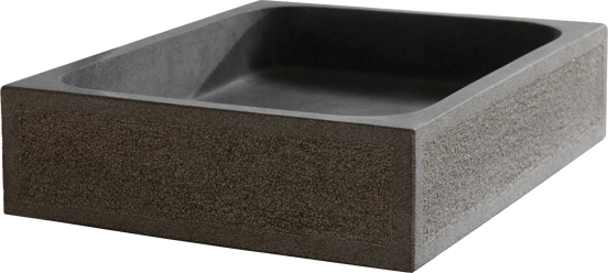 Balmani Treviso vasque à poser granite adouci et bouchardé rectangulaire 50 x 36 cm