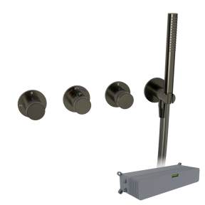 Blaufoss Pavilion thermostat de douche encastré Brushed GunMetal incl élément intégré