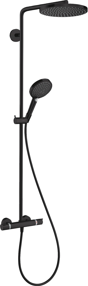 Hansgrohe Raindance Select S 240 Powderrain thermostatische regendoucheset mat zwart