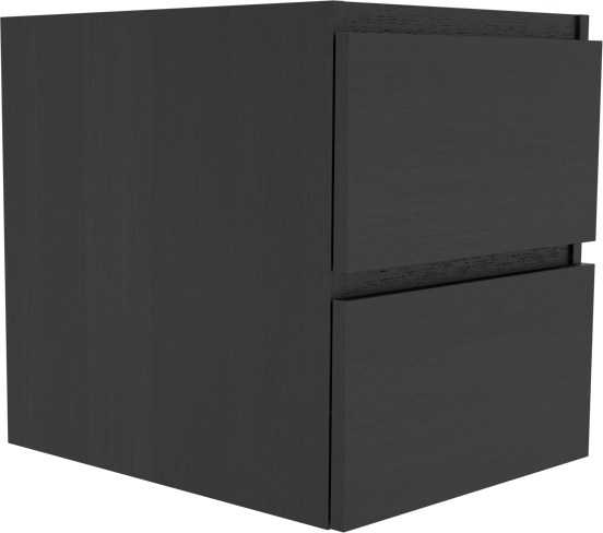 Balmani Lucida hängender Waschbeckenunterschrank: 45 x 55 cm, Eiche Schwarz, 2 Schubladen