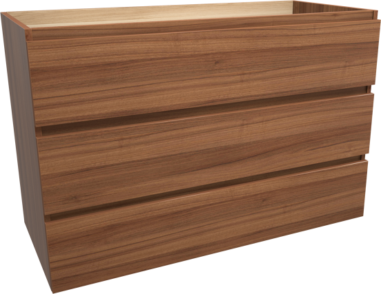 Balmani Lucida staande wastafelonderkast 120 x 55 cm notenhout 3 lades